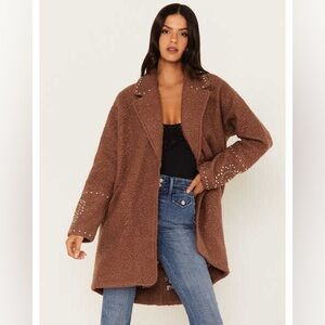 NWT: Idyllwind Women's Studded Wool Snap Coat